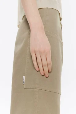 Mujer BIMBA Y LOLA Denim<Pantalon Recto Tobillero Caqui