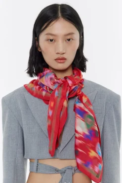 Mujer BIMBA Y LOLA Pañuelos<Panuelo Flores Difuminadas En Grupos Fresa