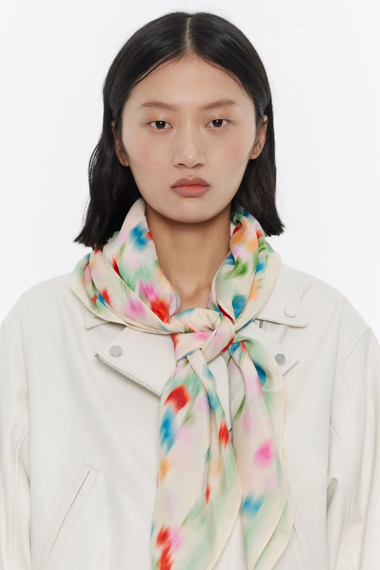 Mujer BIMBA Y LOLA Pañuelos<Panuelo Flores Difuminadas En Grupos Vainilla