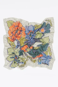 Mujer BIMBA Y LOLA Pañuelos<Panuelo Flores Puntillismo Marfil