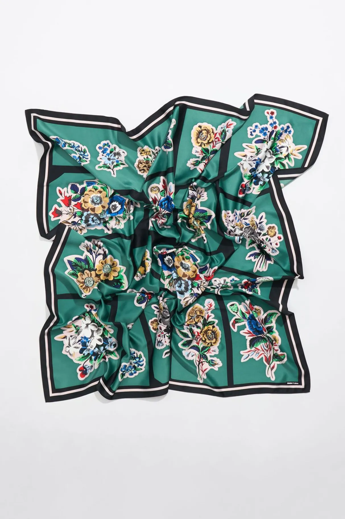 Mujer BIMBA Y LOLA Pañuelos<Panuelo Flores Y Geometria Verde
