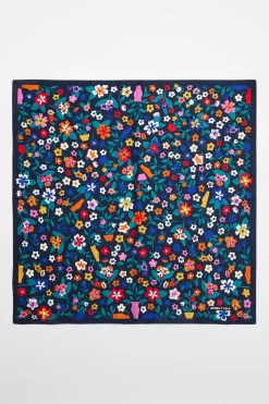 Mujer BIMBA Y LOLA Pañuelos<Panuelo Flores Y Jarrones Naif Azul