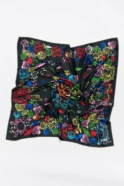 Mujer BIMBA Y LOLA Pañuelos<Panuelo Fondo Del Mar Multicolor Fondo Negro