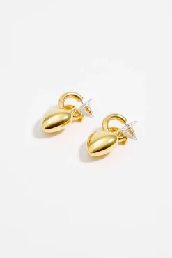 Mujer BIMBA Y LOLA Pendientes<Pendiente Aro Corazon Metal Dorado