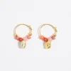 Mujer BIMBA Y LOLA Pendientes<Pendientes Aro Coral Y Caracola Dorada