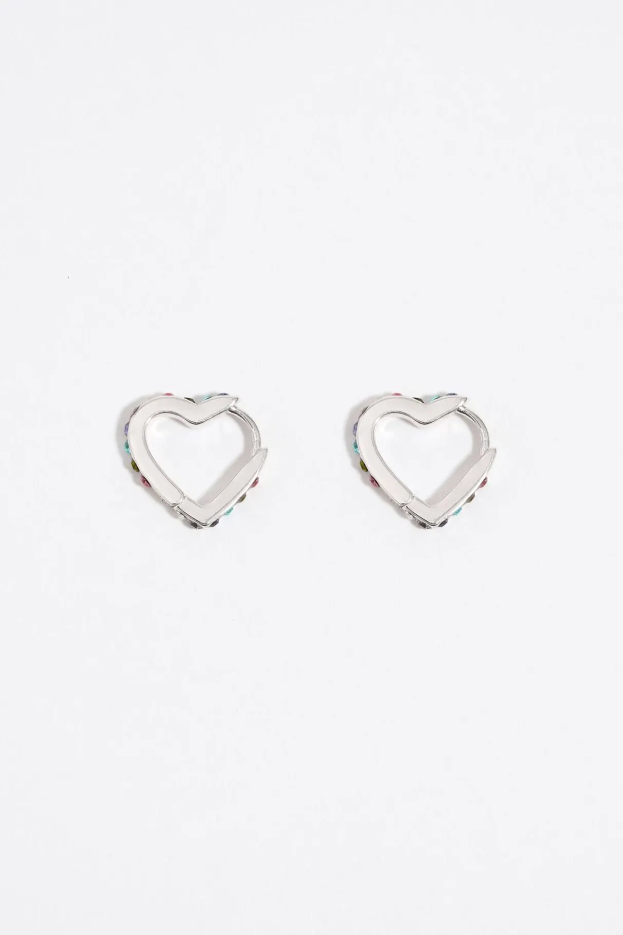 Mujer BIMBA Y LOLA Pendientes<Pendientes Aro Corazon Cristales Plateados