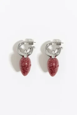Mujer BIMBA Y LOLA Pendientes<Pendientes Aro Corazon Glitter Rosa