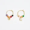 Mujer BIMBA Y LOLA Pendientes<Pendientes Aro Corazon Y Perla Multicolor