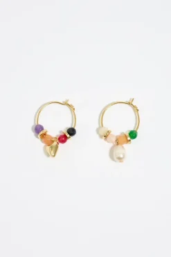 Mujer BIMBA Y LOLA Pendientes<Pendientes Aro Corazon Y Perla Multicolor
