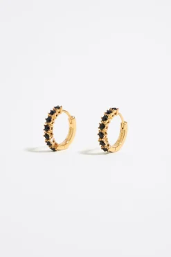 Mujer BIMBA Y LOLA Pendientes<Pendientes Aro Cristales Negros Dorado