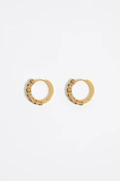 Mujer BIMBA Y LOLA Pendientes<Pendientes Aro Cristales Negros Dorado