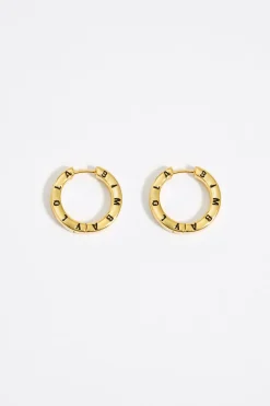 Mujer BIMBA Y LOLA Pendientes<Pendientes Aro Dorado Logo Negro
