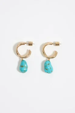 Mujer BIMBA Y LOLA Pendientes<Pendientes Aro Dorado Piedra Turquesa