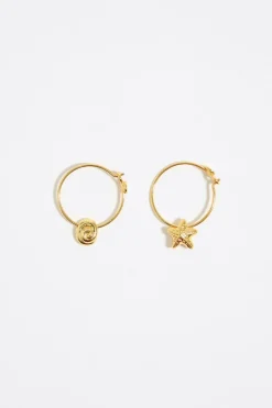 Mujer BIMBA Y LOLA Pendientes<Pendientes Aro Estrella Y Caracola Dorados