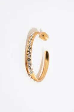 Mujer BIMBA Y LOLA Pendientes<Pendientes Aro Grande Dorado Mate Y Cristales