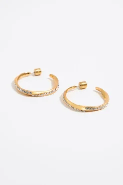 Mujer BIMBA Y LOLA Pendientes<Pendientes Aro Grande Dorado Mate Y Cristales