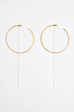 Mujer BIMBA Y LOLA Pendientes<Pendientes Aro Maxi Y Cadena Plateada