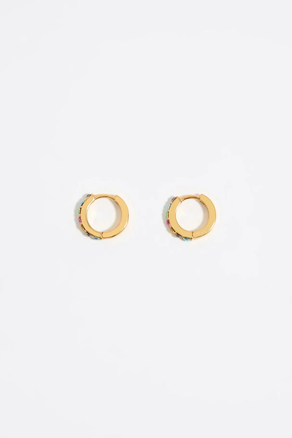 Mujer BIMBA Y LOLA Pendientes<Pendientes Aro Mini Dorado Cristales Multicolor