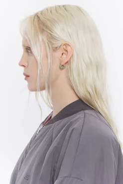 Mujer BIMBA Y LOLA Pendientes<Pendientes Aro Mini Plateado Corazon Cristales