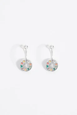 Mujer BIMBA Y LOLA Pendientes<Pendientes Aro Plateados Logo Multipastel