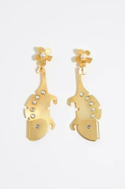 Mujer BIMBA Y LOLA Pendientes<Pendientes Camaleones Y Flor Dorado Mate