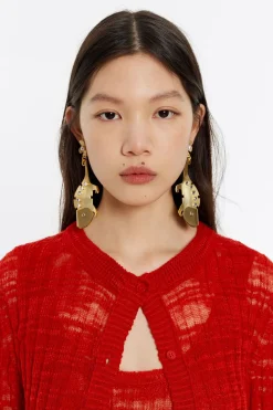 Mujer BIMBA Y LOLA Pendientes<Pendientes Camaleones Y Flor Dorado Mate