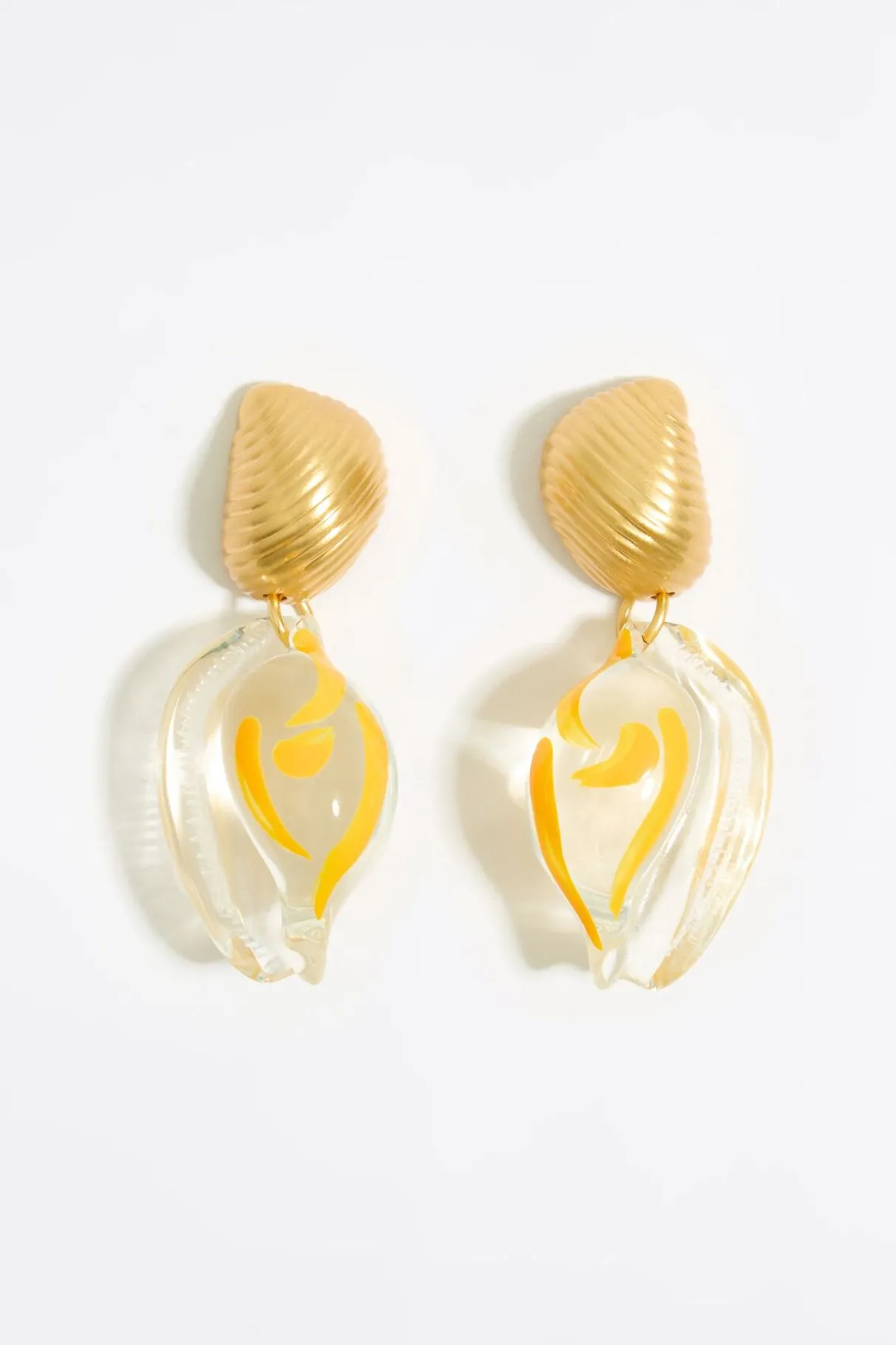 Mujer BIMBA Y LOLA Pendientes<Pendientes Caracolas Resina Y Metal Dorados