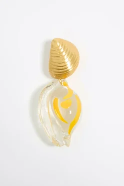 Mujer BIMBA Y LOLA Pendientes<Pendientes Caracolas Resina Y Metal Dorados