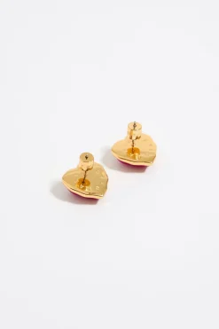 Mujer BIMBA Y LOLA Pendientes<Pendientes Corazon Piedra Fucsia