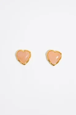 Mujer BIMBA Y LOLA Pendientes<Pendientes Corazon Piedra Rosa