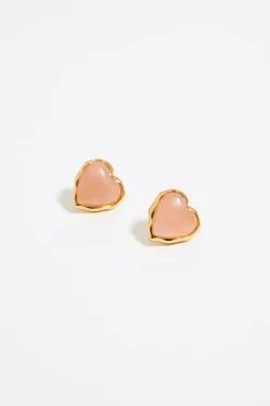 Mujer BIMBA Y LOLA Pendientes<Pendientes Corazon Piedra Rosa