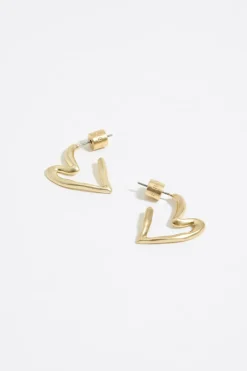 Mujer BIMBA Y LOLA Pendientes<Pendientes Corazon Textura Dorados