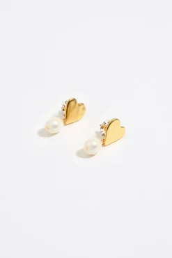 Mujer BIMBA Y LOLA Pendientes<Pendientes Corazones Dorados Y Perlas