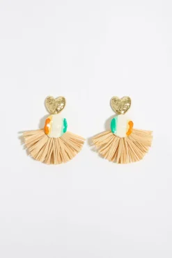 Mujer BIMBA Y LOLA Pendientes<Pendientes Flor Ceramica Y Rafia