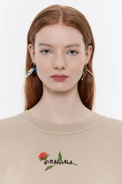 Mujer BIMBA Y LOLA Pendientes<Pendientes Hojas Resina Cristal Negro