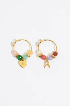 Mujer BIMBA Y LOLA Abecedario<Pendientes Letra A Piedras Multicolores