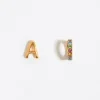 Mujer BIMBA Y LOLA Pendientes<Pendientes Letra A Y Aro Mini Cristales Multicolores
