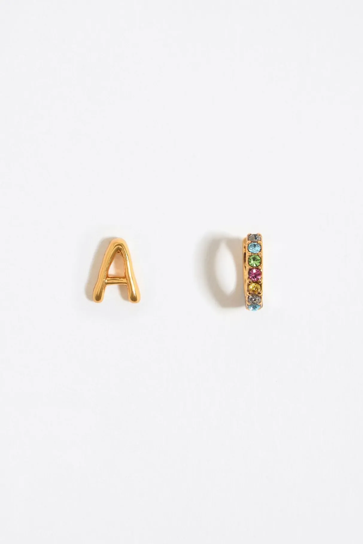 Mujer BIMBA Y LOLA Pendientes<Pendientes Letra A Y Aro Mini Cristales Multicolores