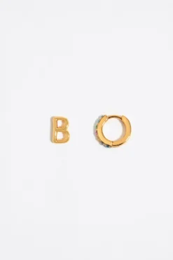 Mujer BIMBA Y LOLA Abecedario<Pendientes Letra B Y Aro Mini Cristales Multicolores
