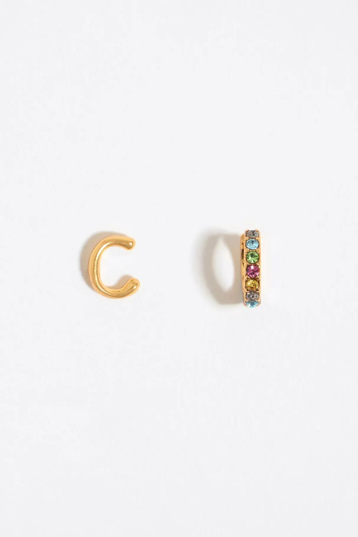 Mujer BIMBA Y LOLA Abecedario<Pendientes Letra C Y Aro Mini Cristales Multicolores