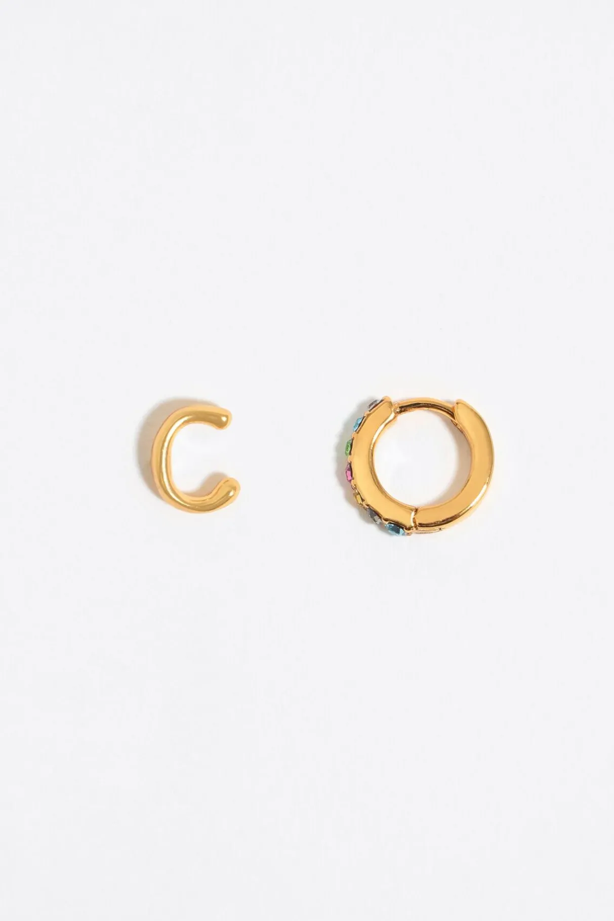 Mujer BIMBA Y LOLA Abecedario<Pendientes Letra C Y Aro Mini Cristales Multicolores