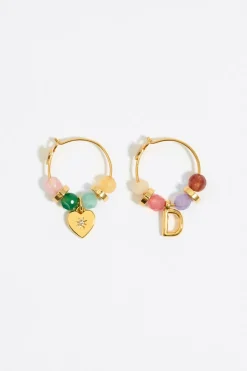 Mujer BIMBA Y LOLA Abecedario<Pendientes Letra D Piedras Multicolores