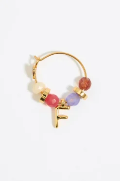 Mujer BIMBA Y LOLA Abecedario<Pendientes Letra F Piedras Multicolores