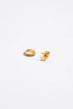 Mujer BIMBA Y LOLA Abecedario<Pendientes Letra I Y Aro Mini Cristales Multicolores