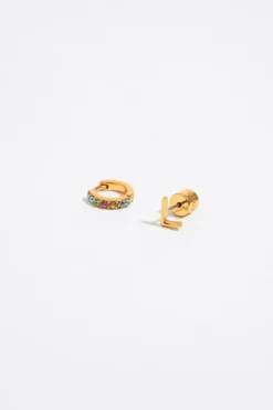 Mujer BIMBA Y LOLA Abecedario<Pendientes Letra L Y Aro Mini Cristales Multicolores