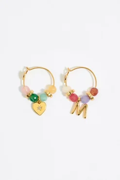 Mujer BIMBA Y LOLA Abecedario<Pendientes Letra M Piedras Multicolores