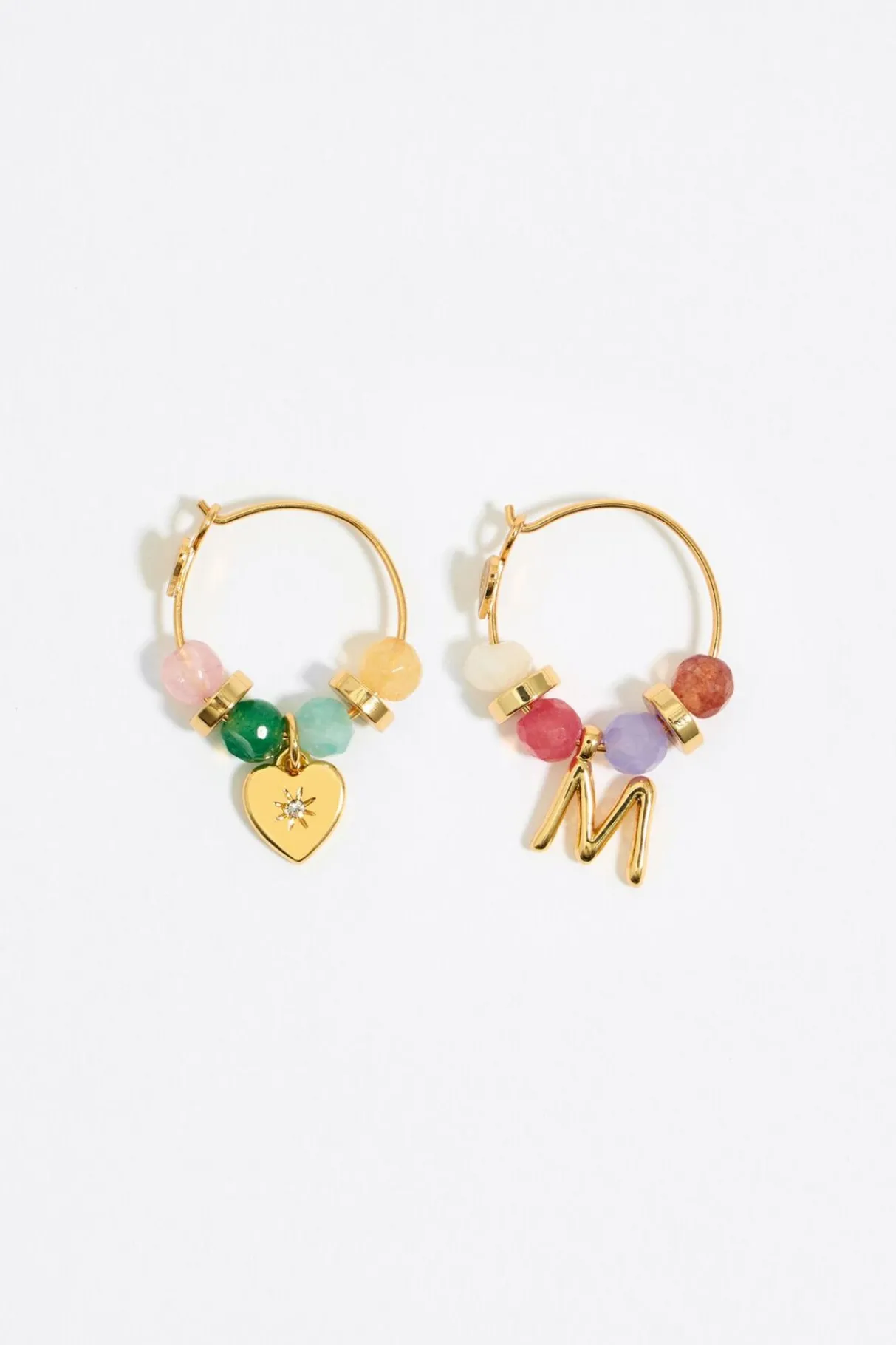 Mujer BIMBA Y LOLA Abecedario<Pendientes Letra M Piedras Multicolores