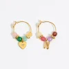 Mujer BIMBA Y LOLA Abecedario<Pendientes Letra N Piedras Multicolores