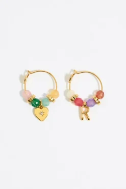 Mujer BIMBA Y LOLA Abecedario<Pendientes Letra R Piedras Multicolores