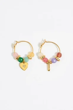 Mujer BIMBA Y LOLA Abecedario<Pendientes Letra T Piedras Multicolores